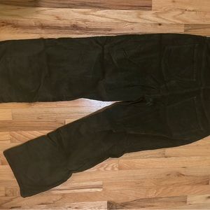 Corduroy deep olive green flare pants